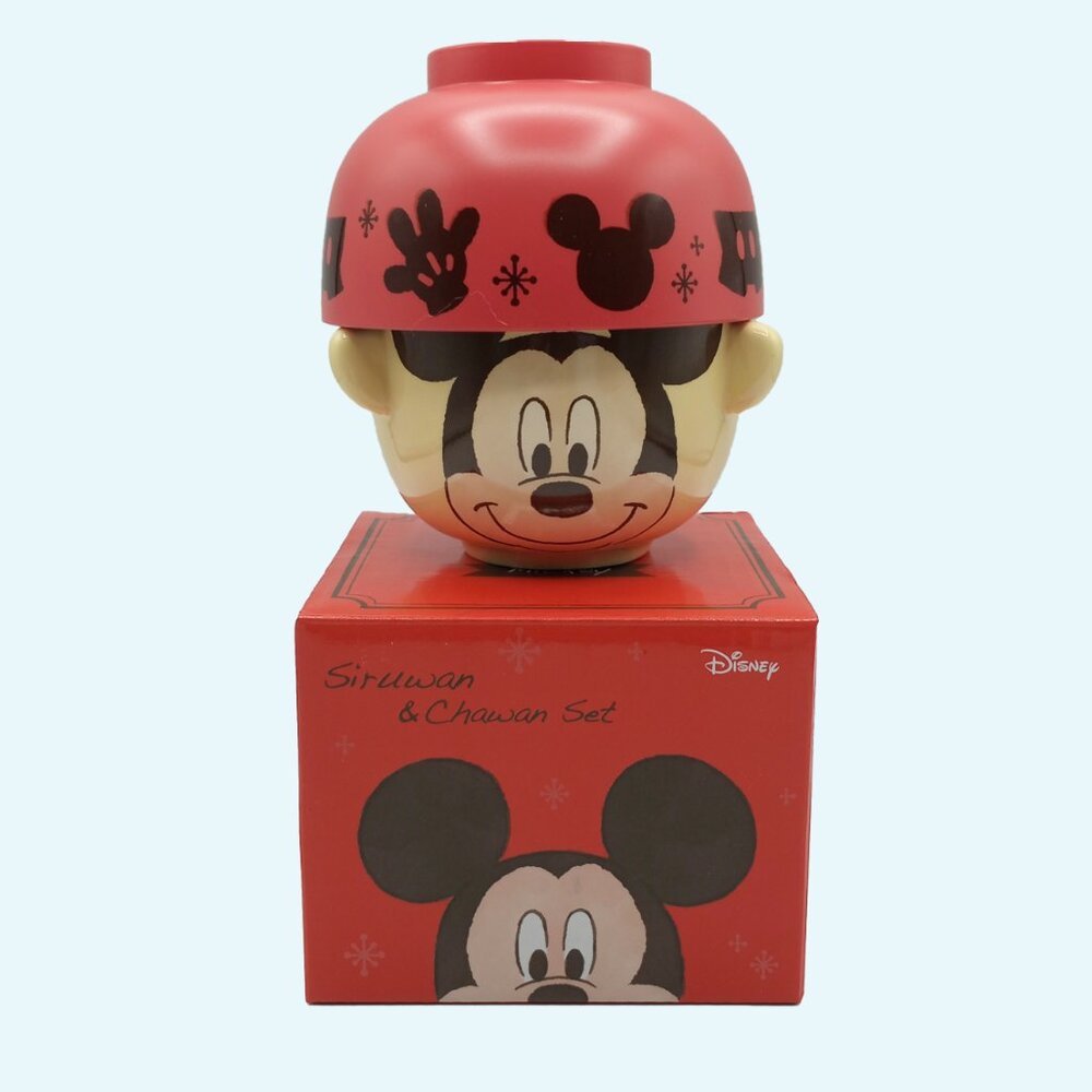 Mickey Mouse Sun Art Disney / Soup Bowl Tea Bowl Set, Mini / Crayon Touch -Japan